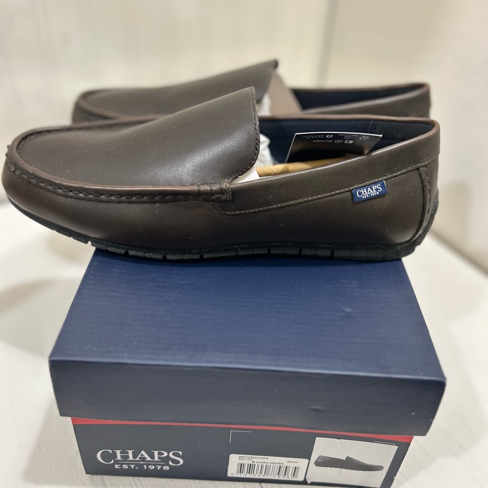 Chaps Men's Dark Brown Slip-On Loafers